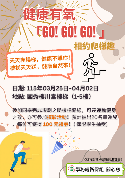 ★完成爬樓梯路線，參加禮券抽獎★🌸3/25-4/2相約爬梯趣🌸在春日微風裡，為自己多走幾步路～圖片